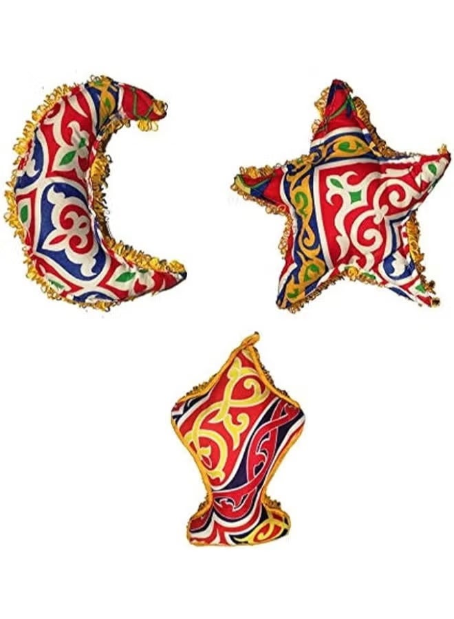 Ramadan Stuffed Crescent, Lantern and Star Khayameya Fabric Set
